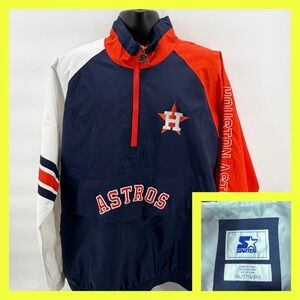 Starter Houston Astros MLB Jacket Mens XXL NWT Quarter Zip Windbreaker Pullover